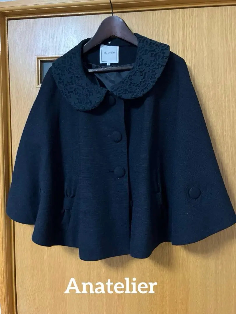 Thumbnail of Anatelier Lace Collar Cape Coat Poncho 38 Navy