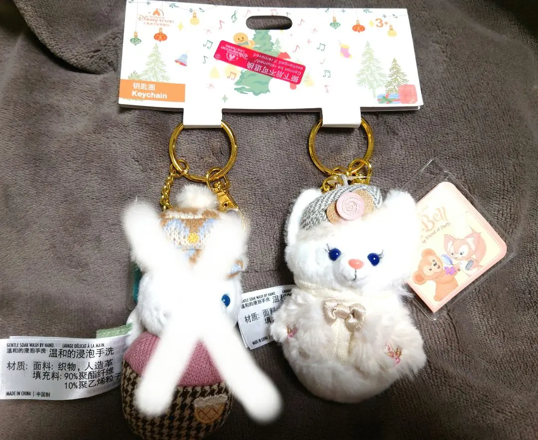 【新品】上海ディズニー　ゆきだるまキーチェーン ダッフィー＆リーナベル 10【上海ディズニー限定】ダッフィー＆リーナベルゆきだるまキー