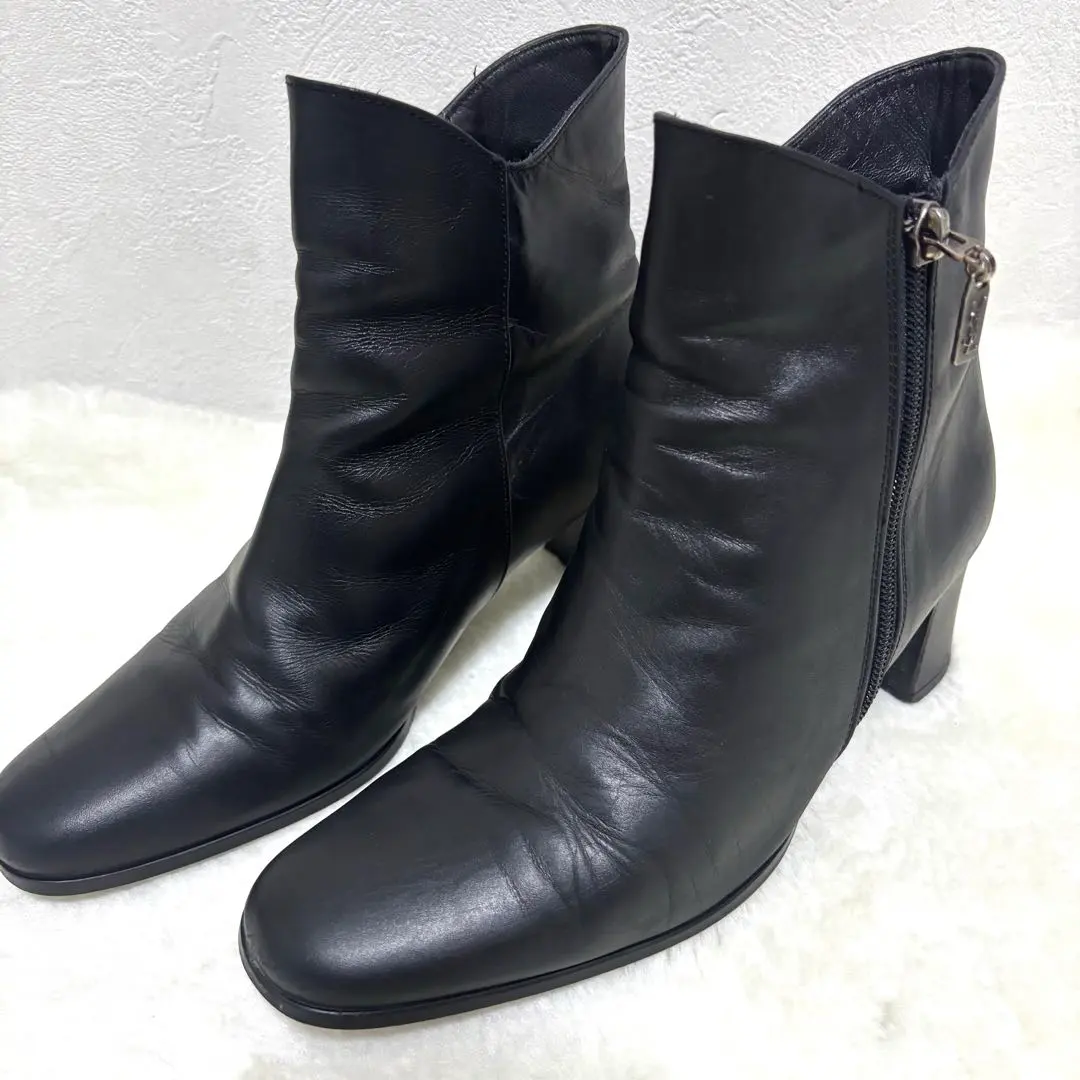 Thumbnail of [Rare] Yves Saint Laurent Side Zip Short Boots Suede 23 Black