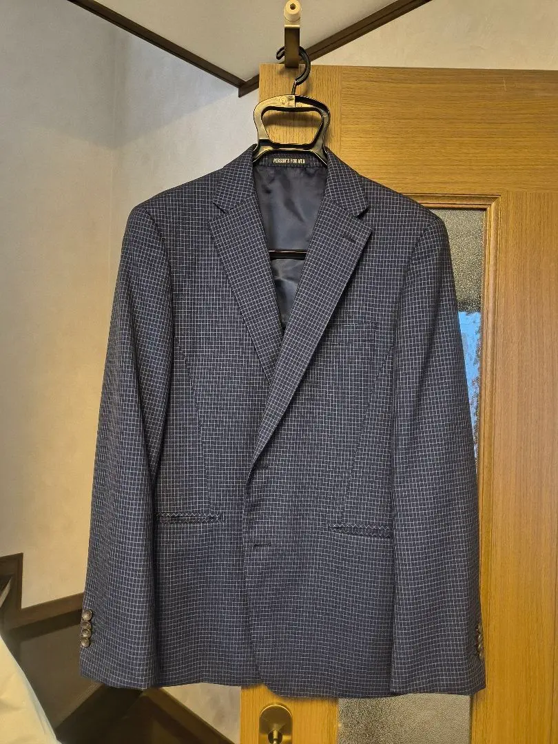 Thumbnail of HENSON'S FOR MEN Navy Check Business Jacket