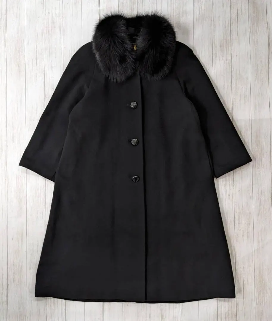 Thumbnail of Cashmere Fur Coat / 100% Cashmere / Detachable Fur / Size 11 / Smooth Fabric