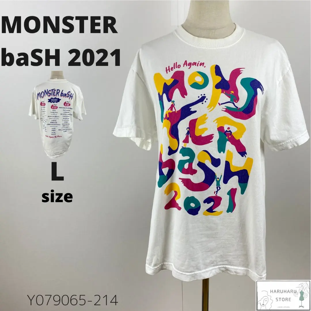 MONSTER baSH　2021　モンスターバッシュ　半袖Tシャツ　黒　Ⅼ 2025年最新】モンバス tシャツ 2021の人気アイテム - メルカリ