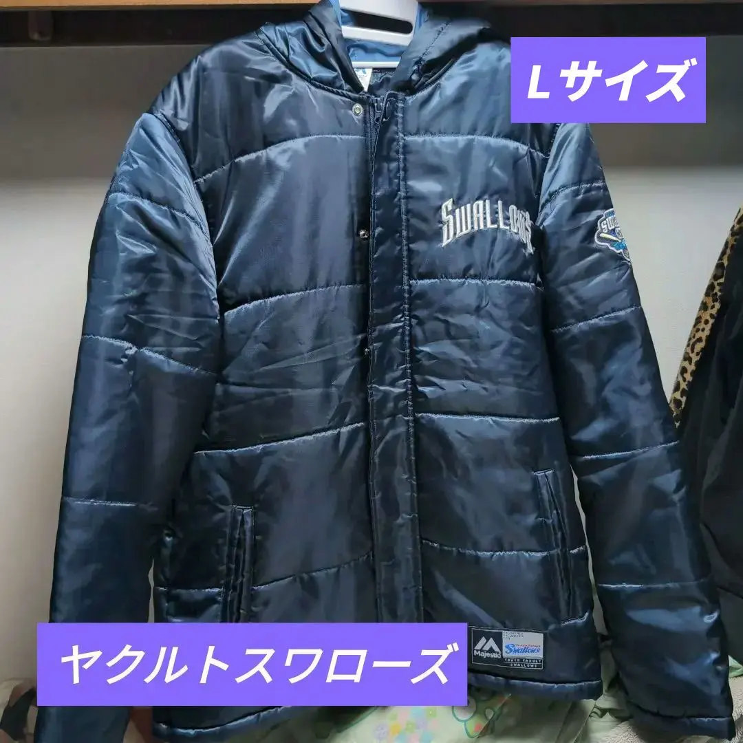 Majestic　グラウンドコート　ヤクルトスワローズ　ネイビー　XLサイズ Majestic グラウンドコート ヤクルトスワローズ ネイビー XL