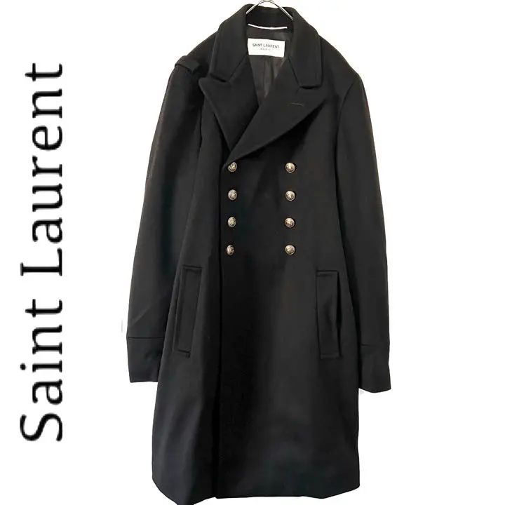 Yves Saint Laurent 黒 チェスターコート Saint Laurent 23FW《オーバーサイズコート》黒 ウール DHL 直営