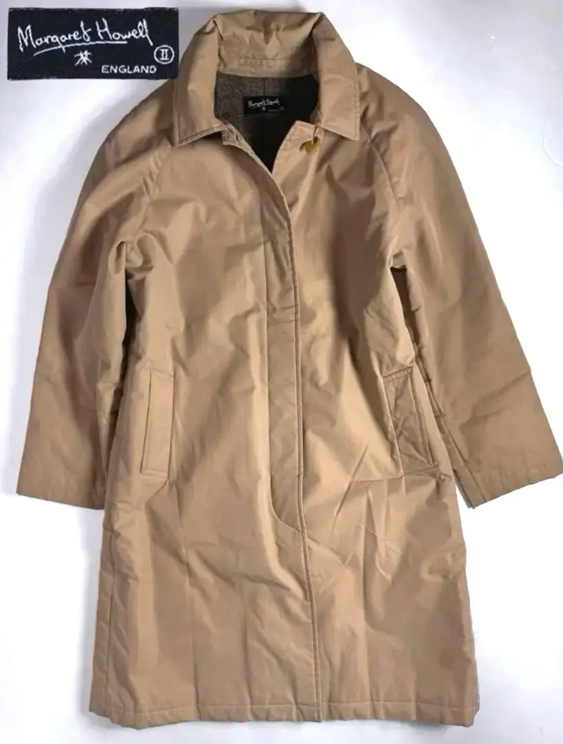 MARGARET HOWELL ベージュ スプリングコート　S ゆったり MARGARET HOWELL PROOFED COTTON COATING 急な雨でも困らない撥
