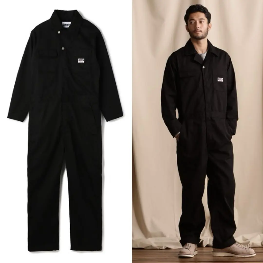 値下げ!!schottオーバーオールつなぎオールインワン　ブラック Schott N.Y.C オールインワン Schott/ショット/TC WORKWEAR
