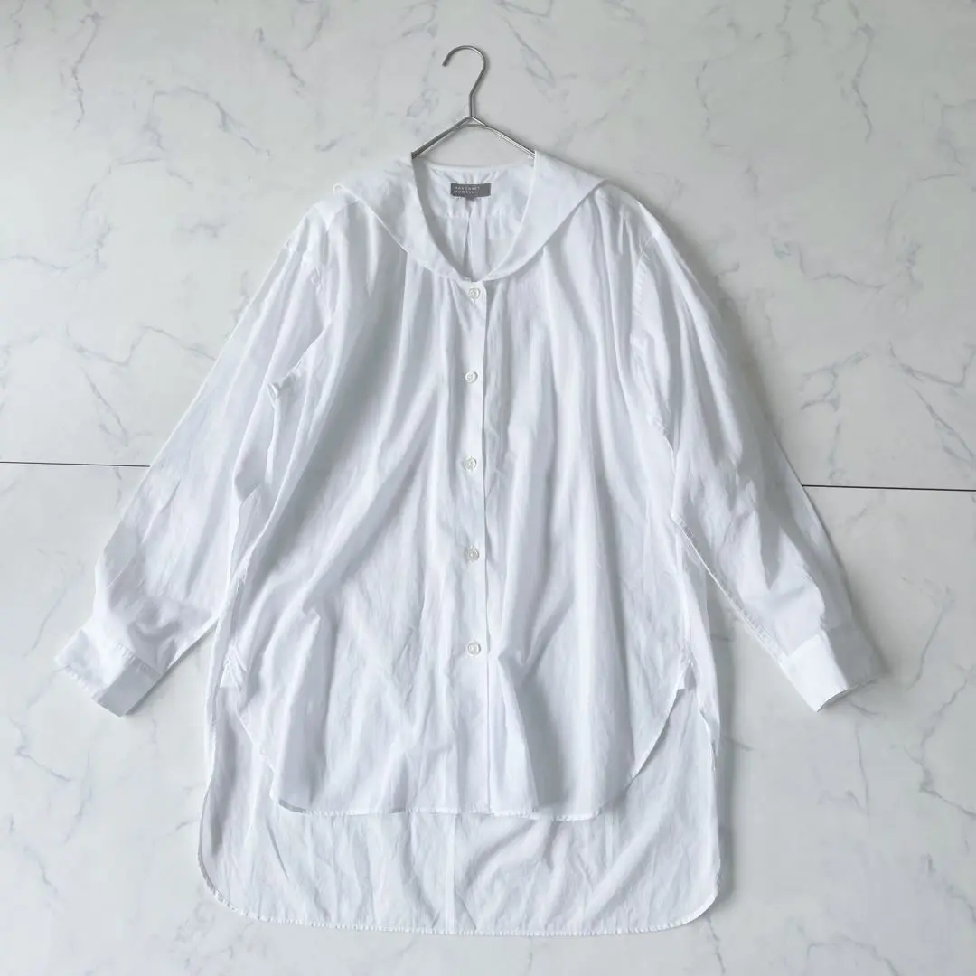 【人氣】瑪格麗特·豪威爾 水手領襯衫 Oversize 日本製 白色 的縮圖