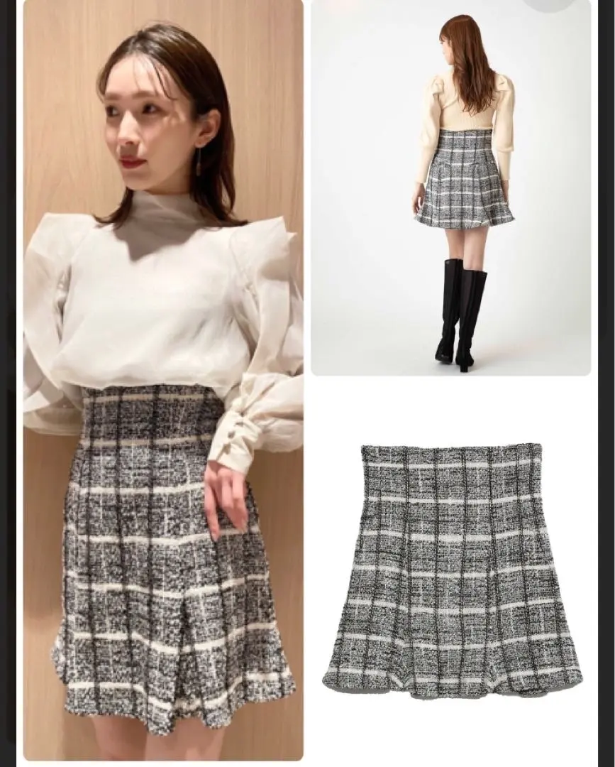 Thumbnail of Excellent condition Snidel tweed mini skirt shorts, size 0