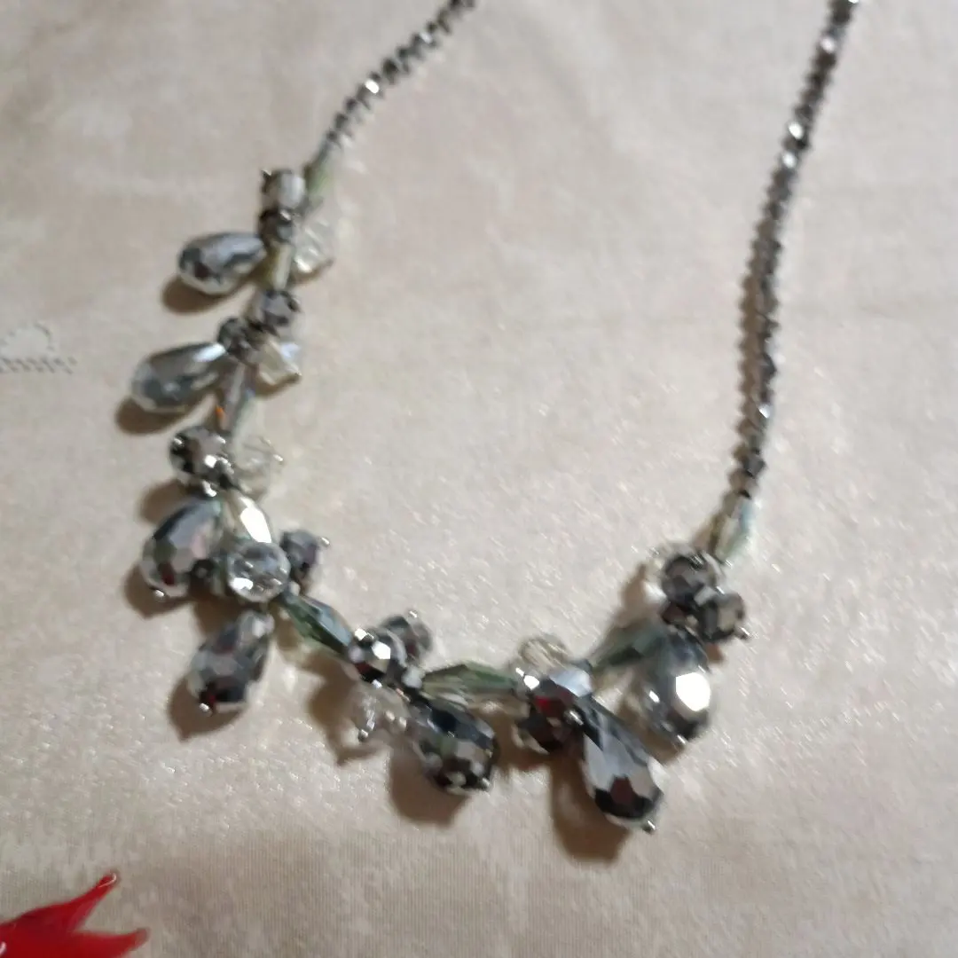 Thumbnail of Silver Crystal Flower Necklace