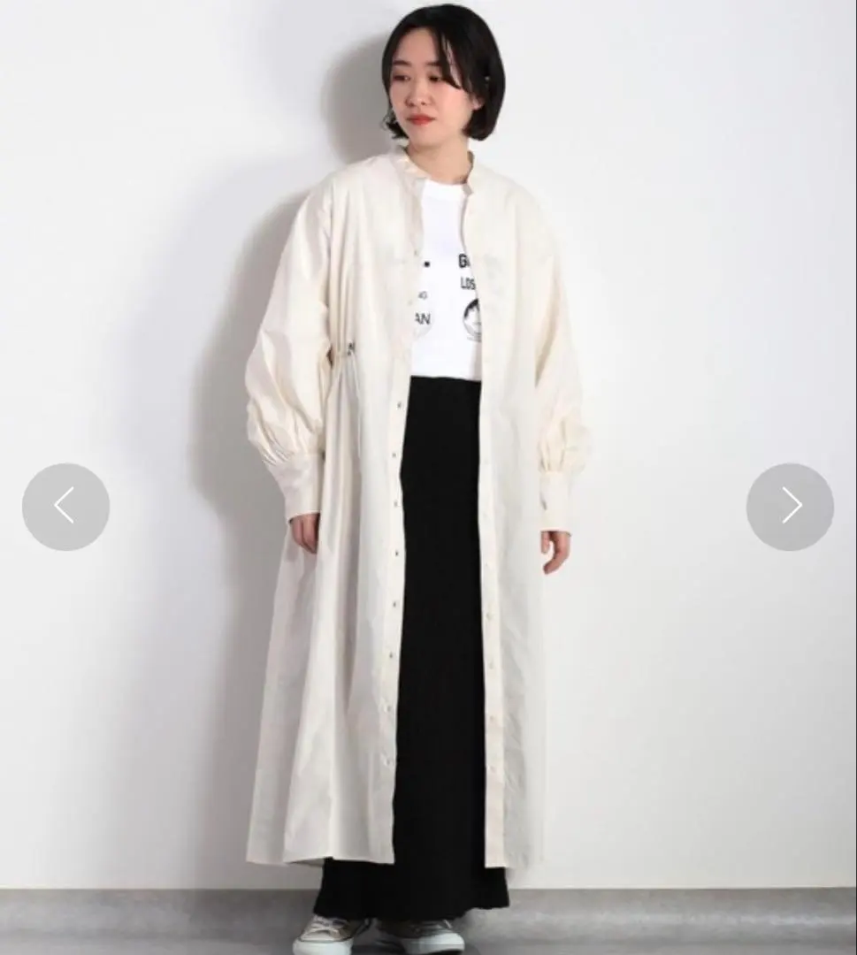 Thumbnail of cepo Drawstring Shirt Dress, Long Sleeve, Dress, White, Cotton Dress