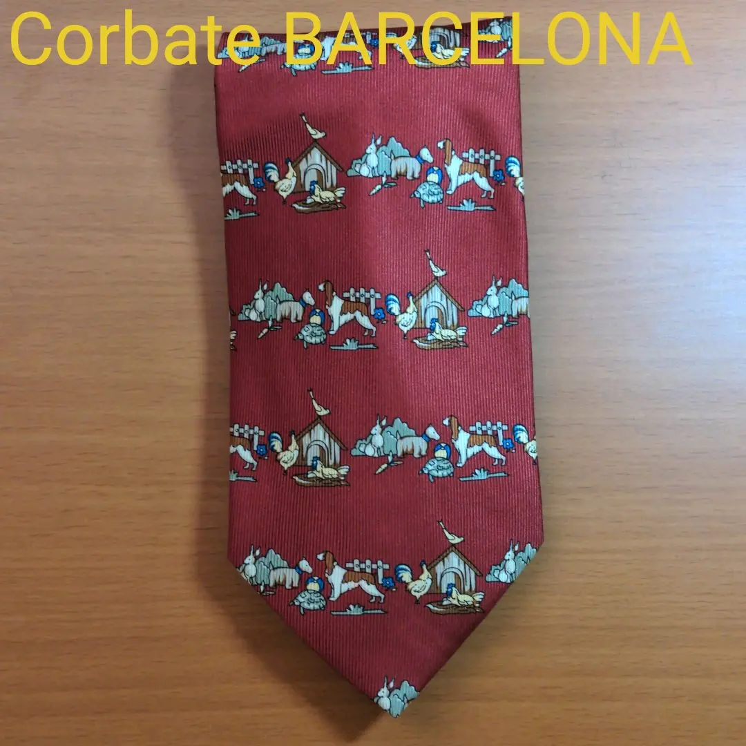 FCバルセロナ　ネクタイ　シルク100% ネクタイ／andreu.barcelona／シルクコットン／ストライプ