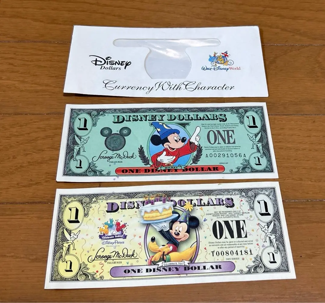 USAディズニーランド25周年 ディズニーダラー4枚 キャラクターグッズ