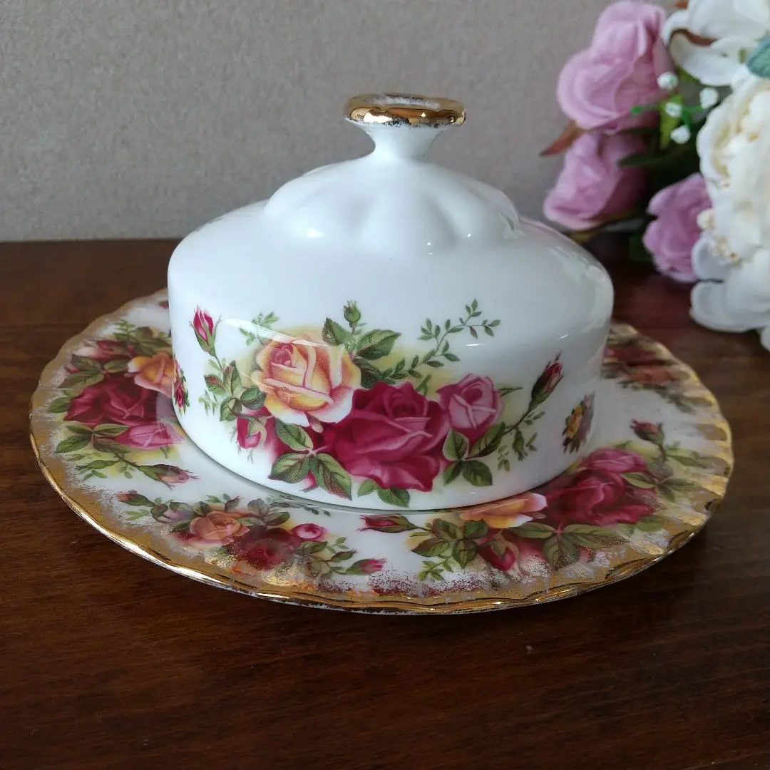 イギリス製　ロイヤルアルバート　陶器　バターケース ☆ロイヤルアルバート 陶器 バターケース イギリス製 - メルカリ