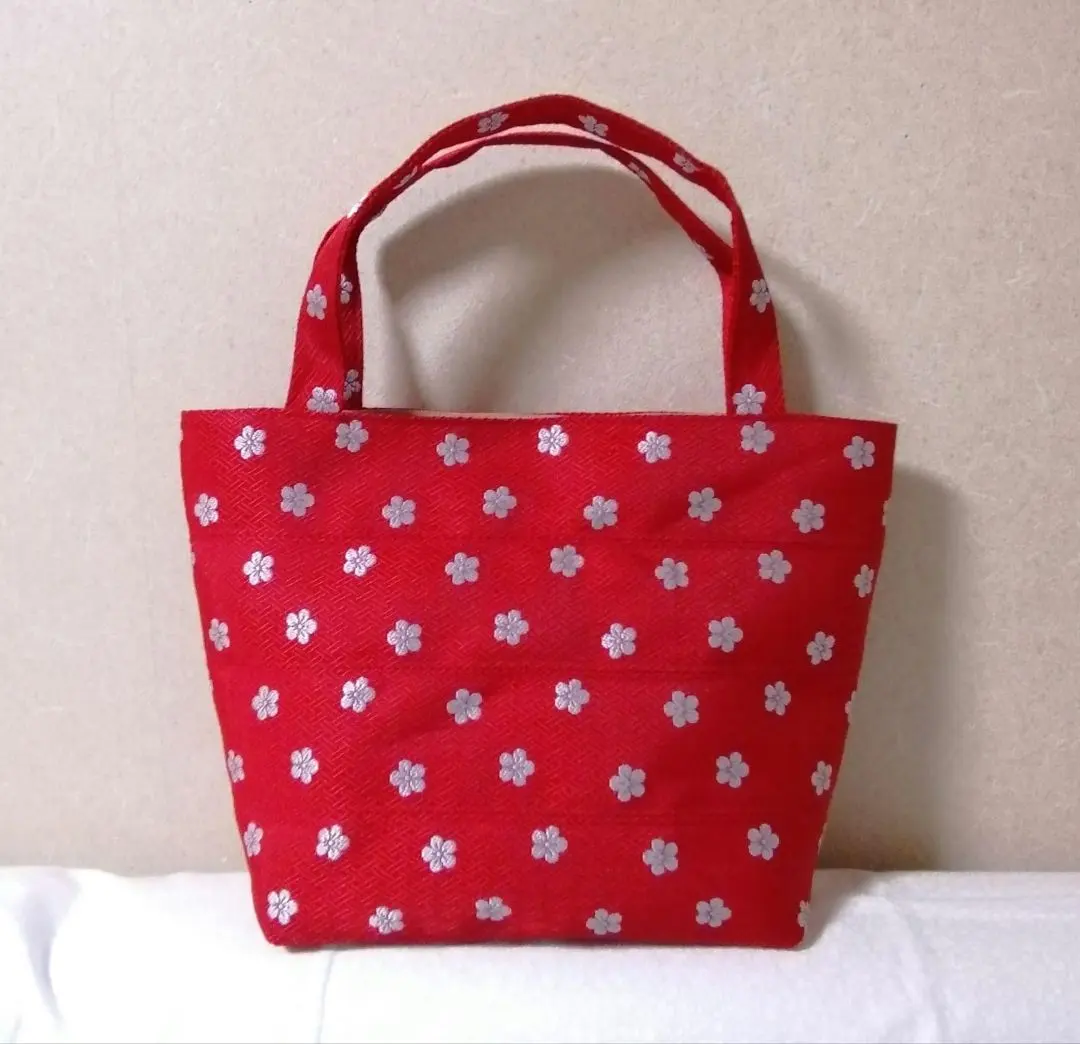 Thumbnail of Tatami mat edge tote bag HANA Kaori Red Heri bag