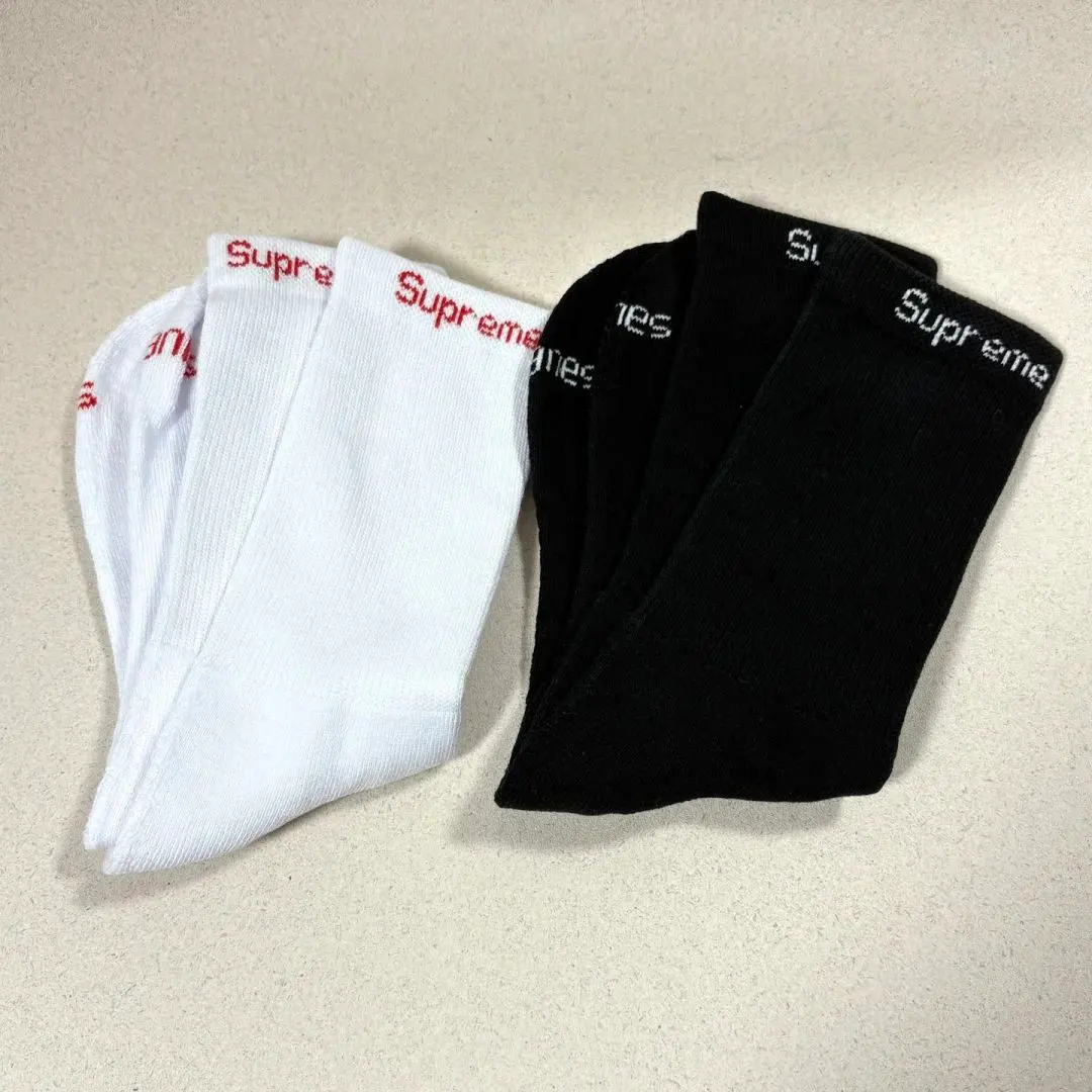 Thumbnail of Supreme Hanes socks, black x 1 pair, white x 1 pair, unused