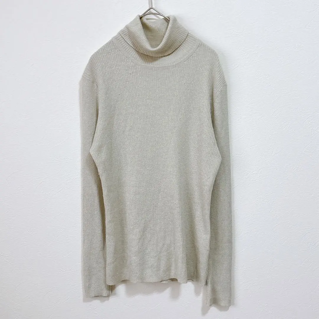 Thumbnail of Uniqlo Knit Sweater - Defect/As-Is - Wool 17% - Beige - XL - Lurex - Oversized - Long Sleeve