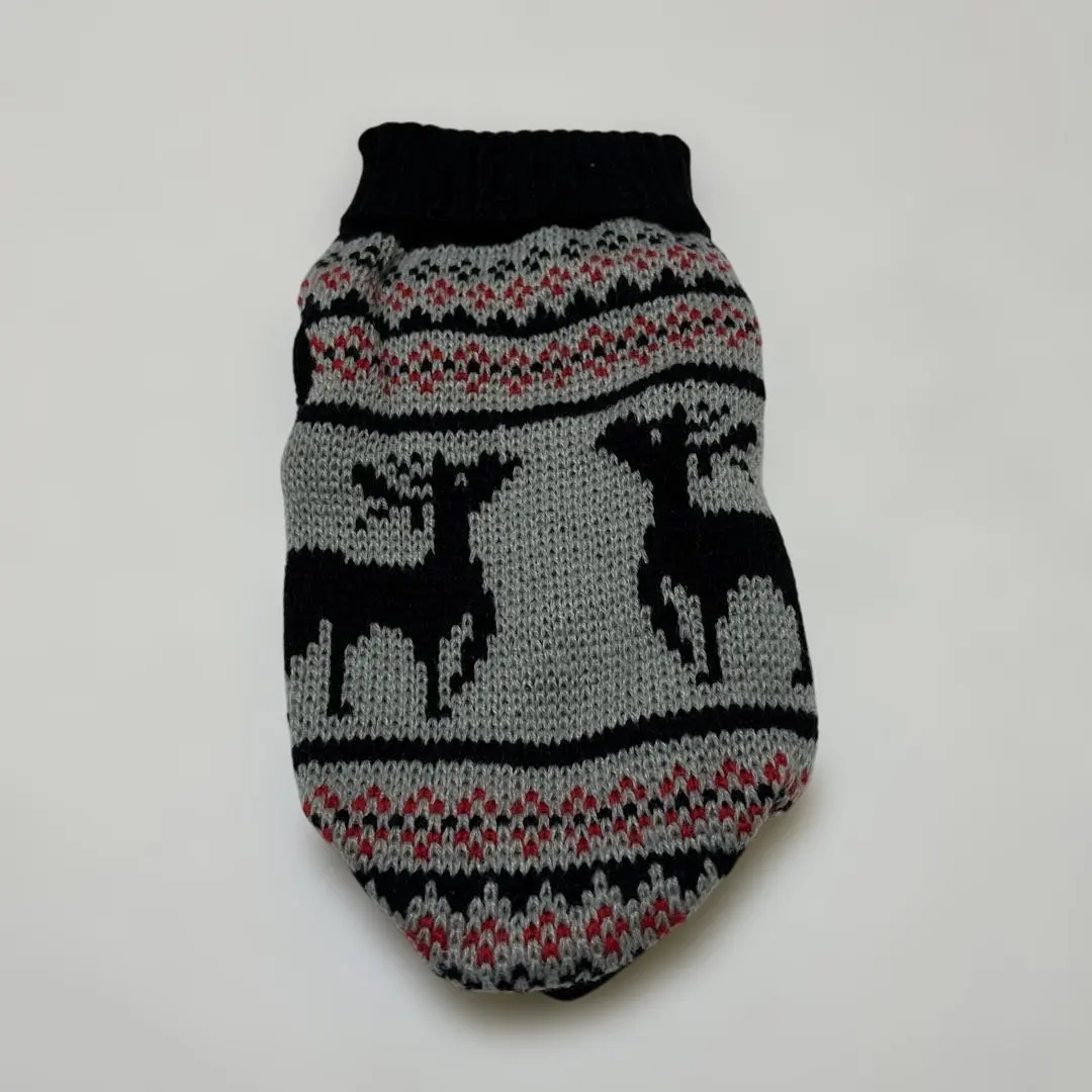 馴鹿圖案針織犬服 的縮圖