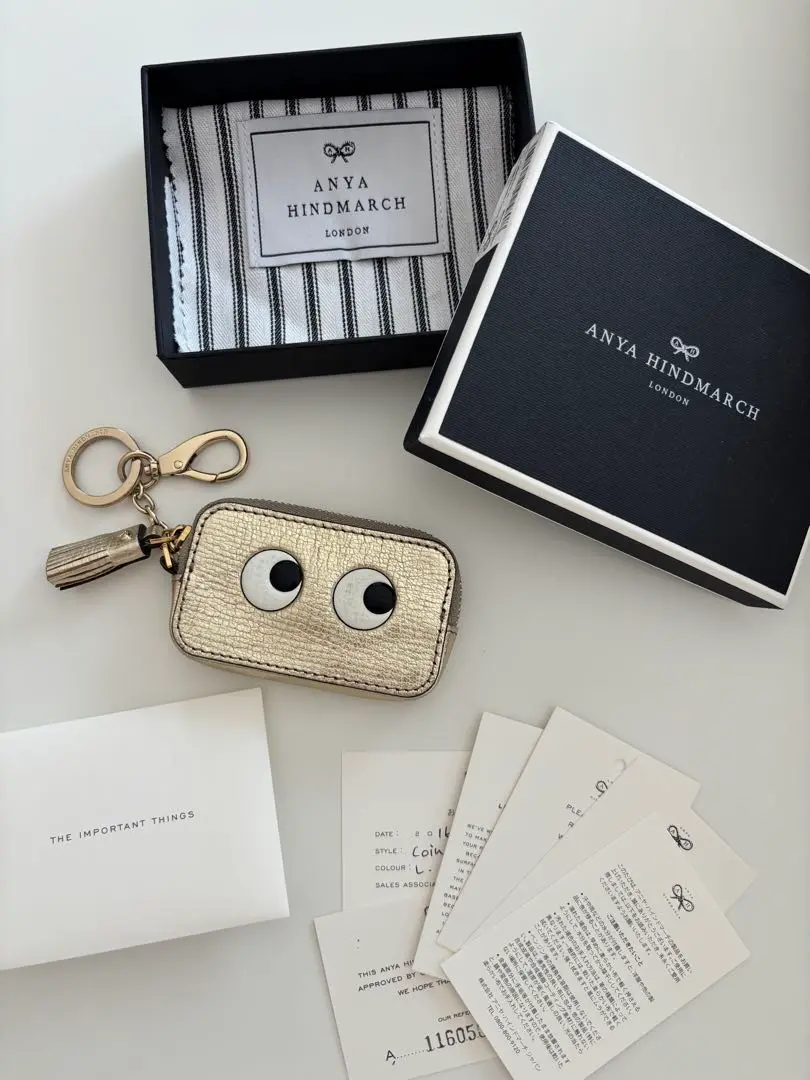 希少レア⭐︎【ANYA HINDMARCH】アイズ コインパース　ゴールド ANYA HINDMARCH アニヤハインドマーチ コインケース Peeping