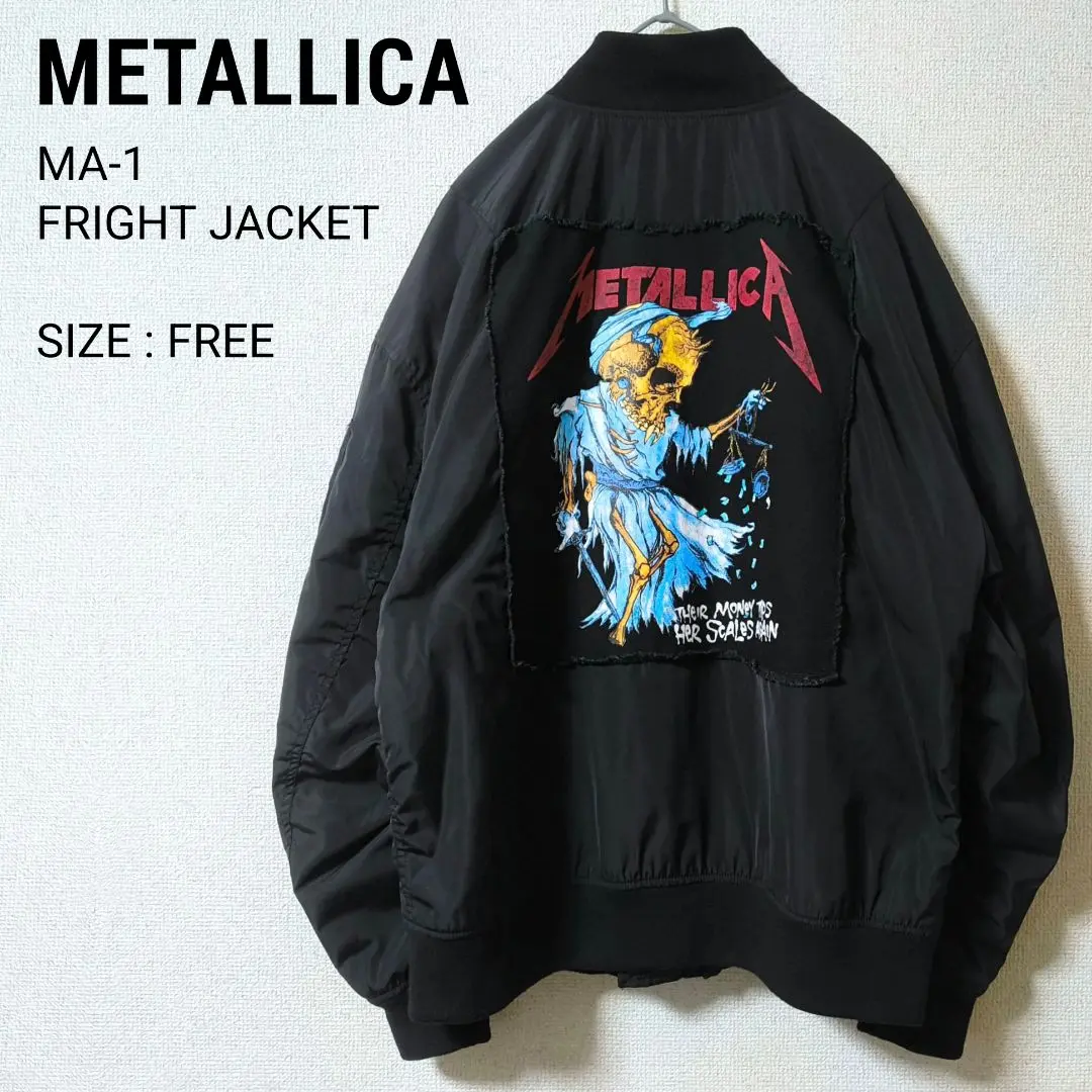 LLICA メタリカ MA-1 フライトジャケット 黒 新品3L！METALLICA メタリカ フェイクレザーMA-1ジャケット黒