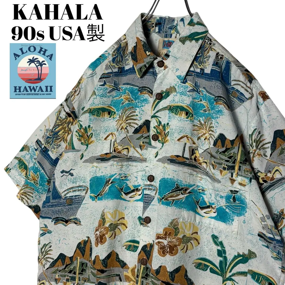 Thumbnail of 90s Vintage KAHALA Aloha Shirt Rayon/Cotton L Summer Shirt