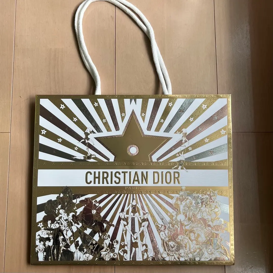 DIOR 節日 限定 購物袋 金色 的縮圖