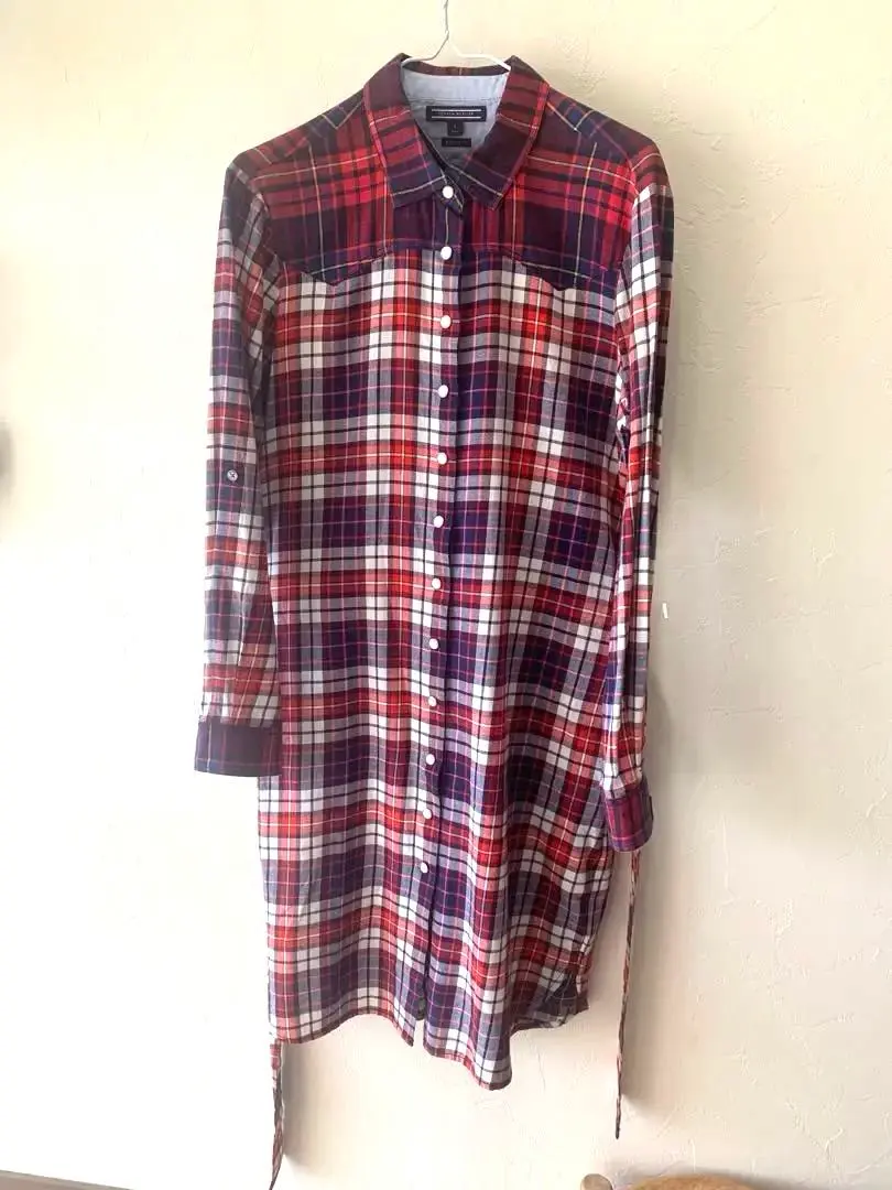 美品Tommy Hilfiger 格紋襯衫洋裝 尺寸4 S 洋裝 的縮圖