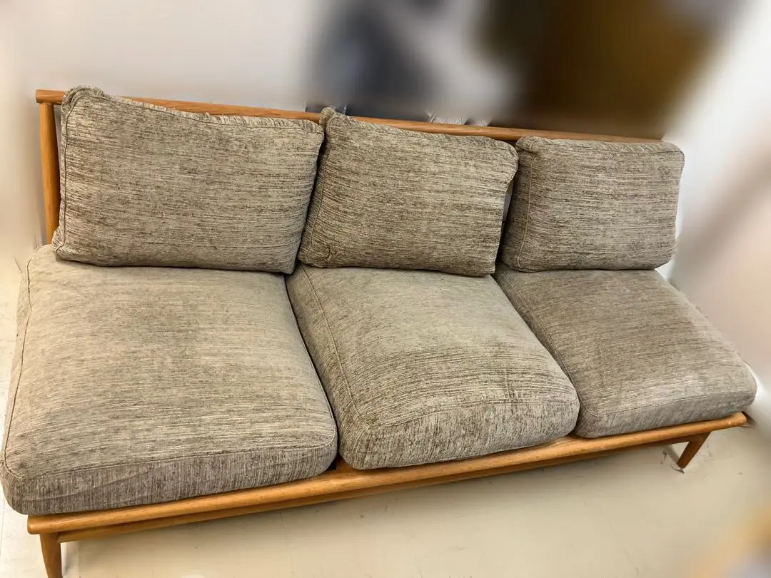 MOMONATURALMOSS SOFA 2P別で交換カバーカーキ色（中古）付き