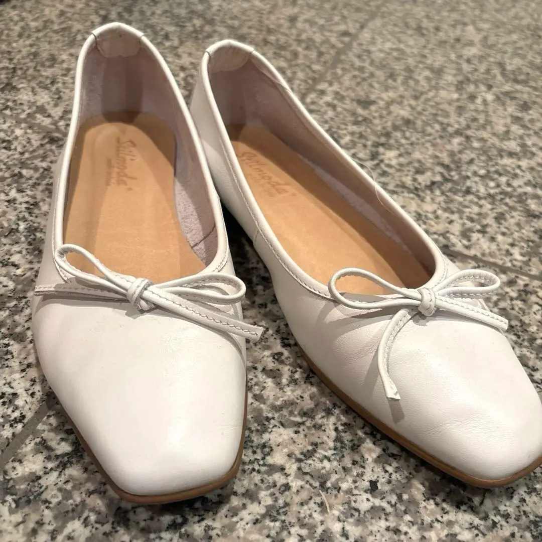 stilmoda イタリアンレザー　フラットシューズ　36 シルバー stilmoda イタリアンレザーフラットシューズ36 シルバー