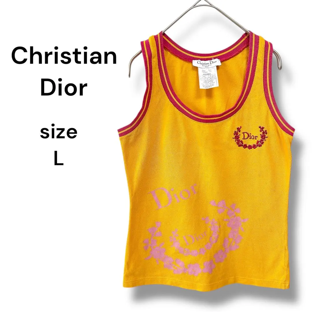 レアJ'ADORE DIORクリスチャンディオールロゴ入りタンクトップ DIOR | J'Adore Dior タンクトップ コットンジャージー