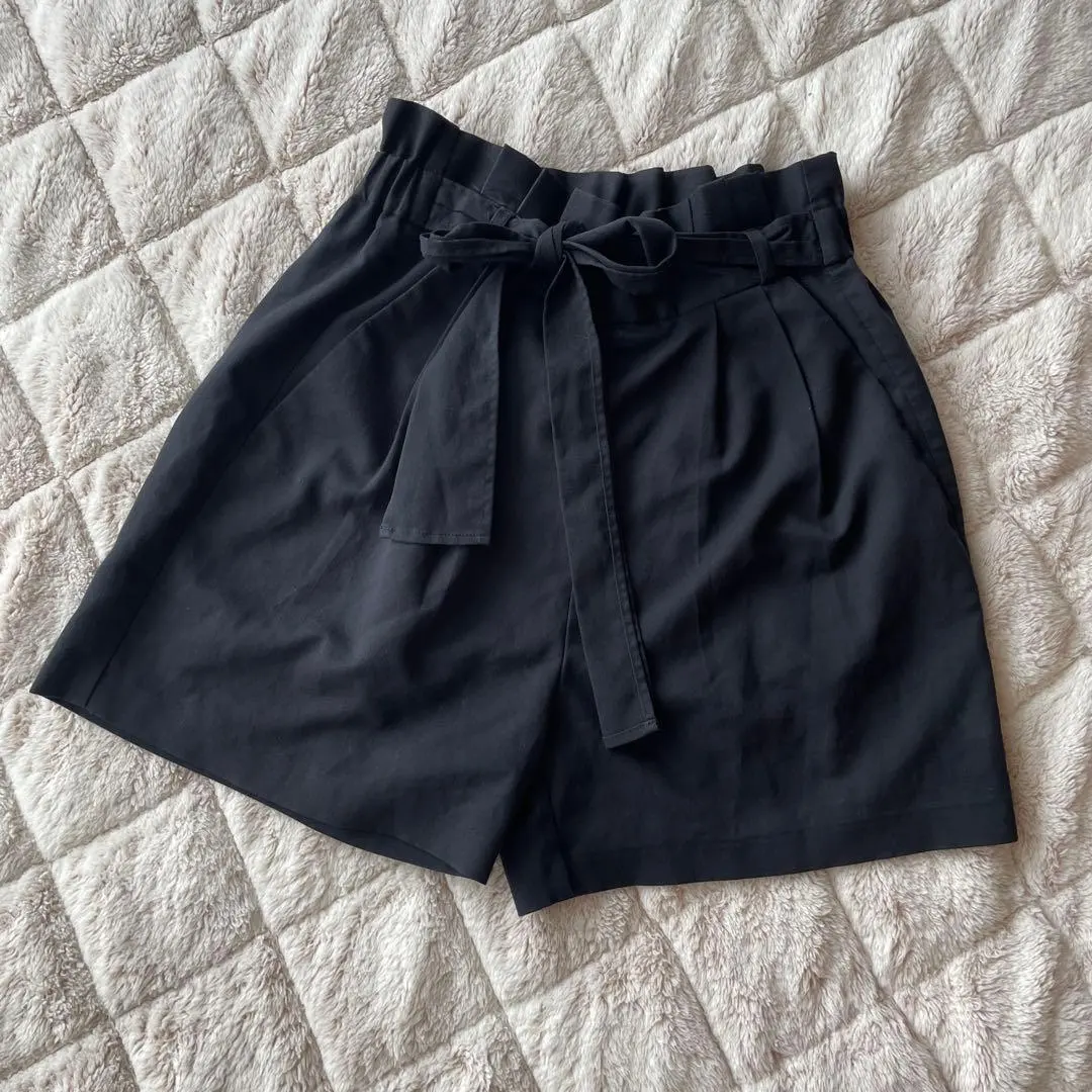 Thumbnail of GU shorts black S ribbon elastic waist frill petite size