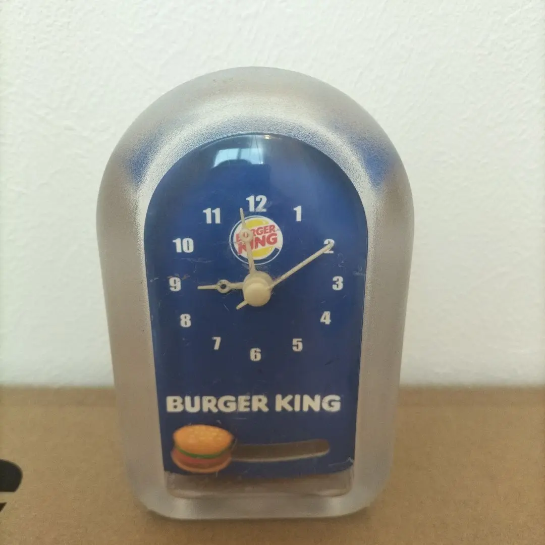 【ジャンク】バーガーキング ノベルティ置き時計 匿名配送ヤマト】非売品 バーガーキング オリジナル スウィング