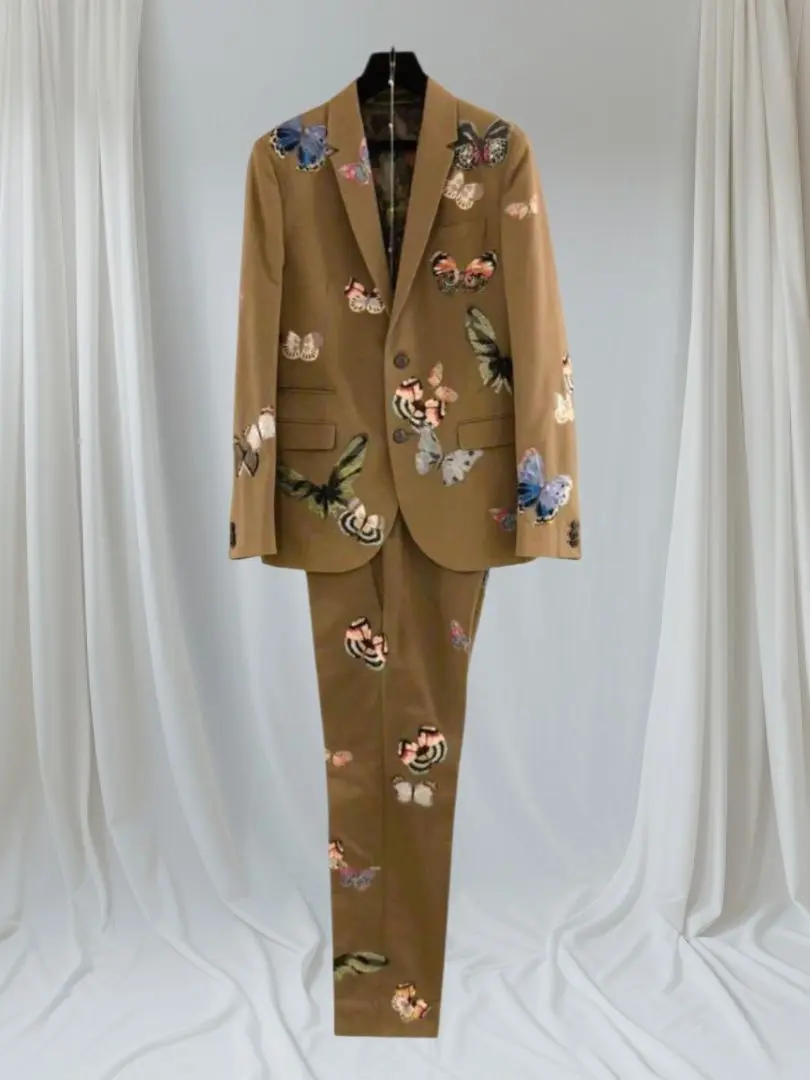 VALENTINO【vintage】セットアップ ダブルスーツ イエローベージュ VALENTINO【vintage】セットアップ ダブルスーツ イエロー