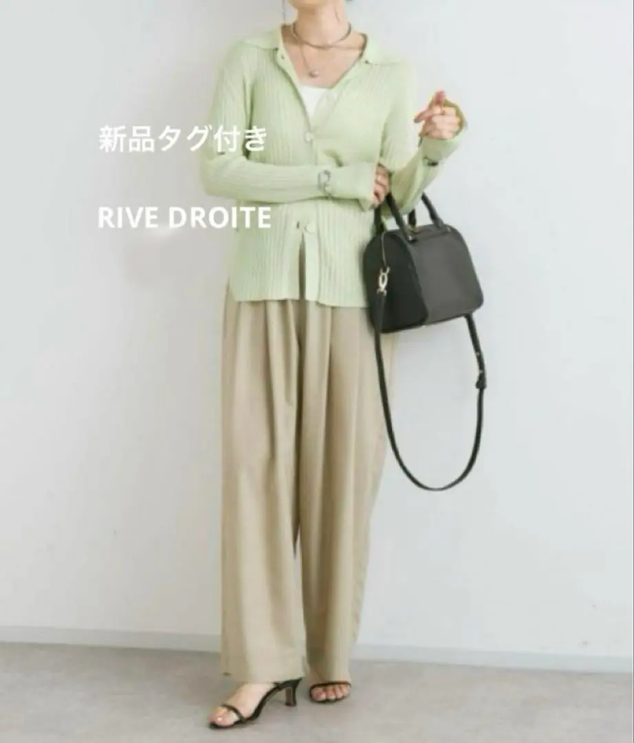 新品 RIVE DROITE リヴドロワ イージータックワイドパンツ ブラック 2025年最新】RIVE droite リヴドロワ イージータックワイド
