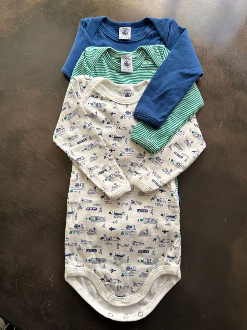 Thumbnail of Petit Bateau long-sleeved bodysuits, set of 3