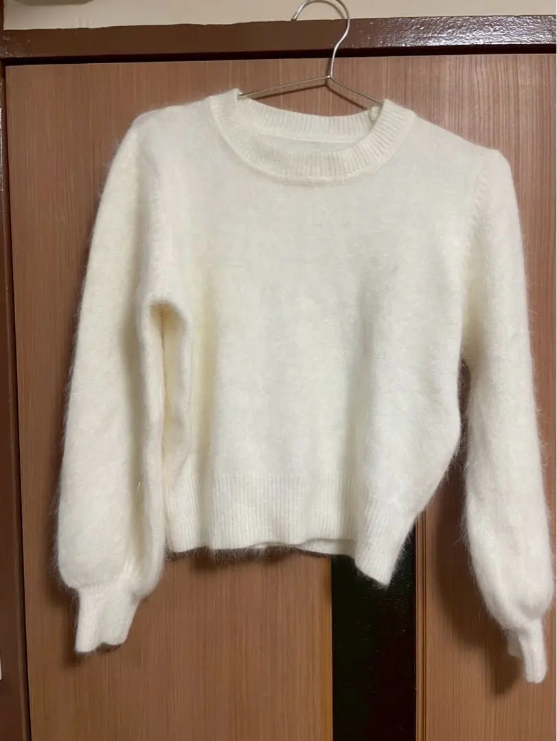 Thumbnail of White mohair blend knit sweater, Korea