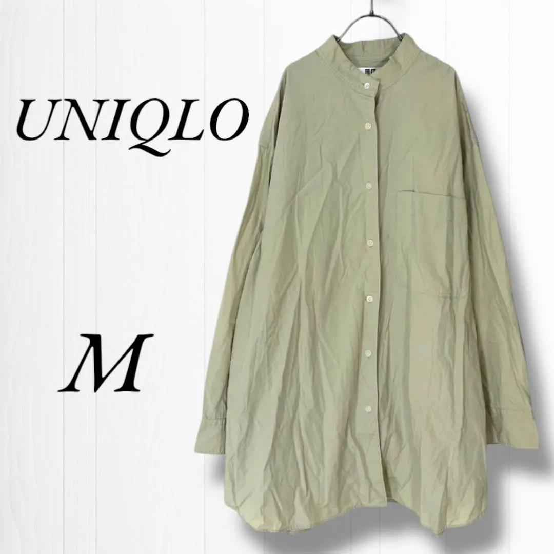 Thumbnail of Uniqlo Long Sleeve Shirt / Collarless Shirt / Muted Color / Relaxed Fit / M / Cute