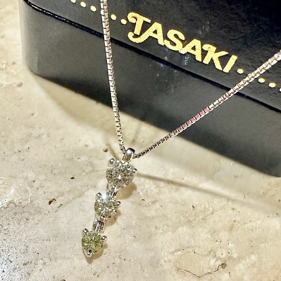 TASAKI 田崎　大粒パール　ダイヤモンド　ネックレス　トップ　プラチナ TASAKI - タサキ 田崎真珠 TASAKI ネックレス プチ バランス