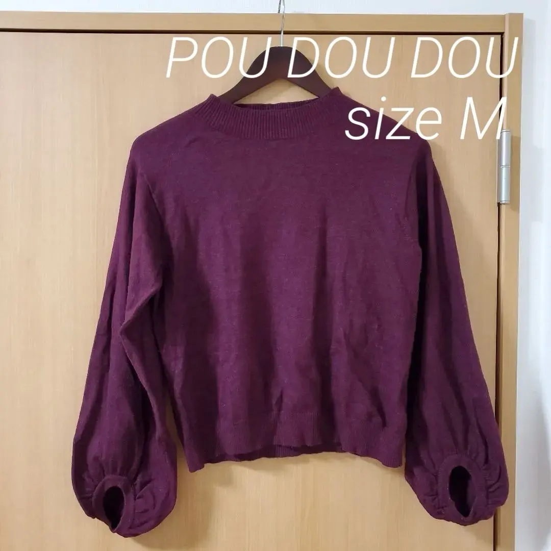 POU DOU DOU 普度度 長袖 短版針織衫 M 的縮圖