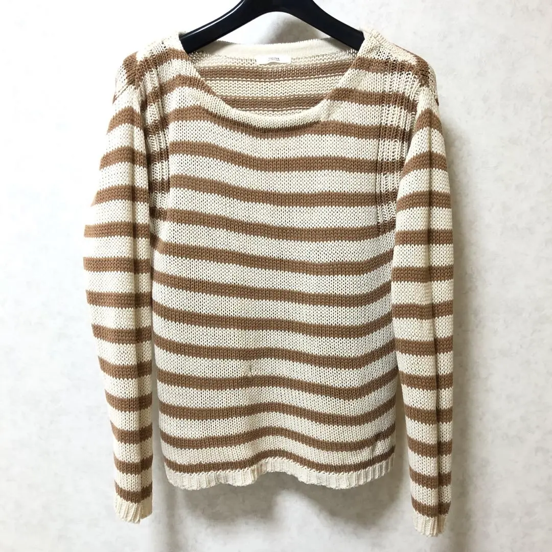 Thumbnail of Border Knit, Cotton Material, White, Beige, Lipstar