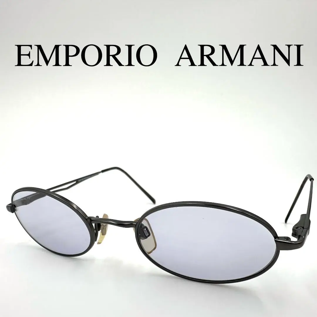【極美品】EMPORIO ARMANI アルマーニ　オーバル型　ロゴ　サングラス 2025年最新】EMPORIO ARMANI フレーム形：オーバル メンズ