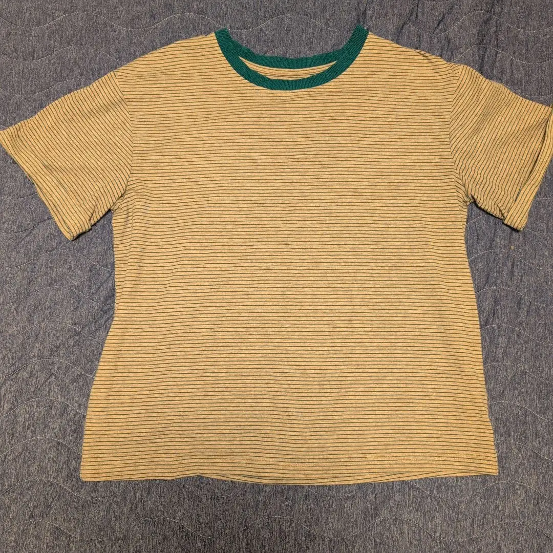 Thumbnail of Price reduced! Thin stripe T-shirt, Free size, Green x Beige