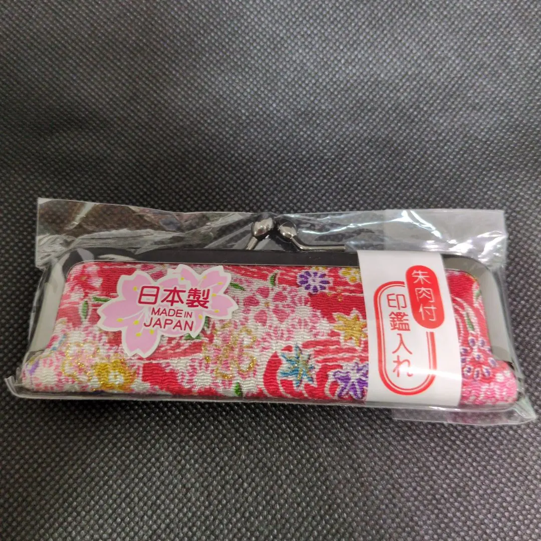 Thumbnail of Made in Japan, floral pattern stamp case, red