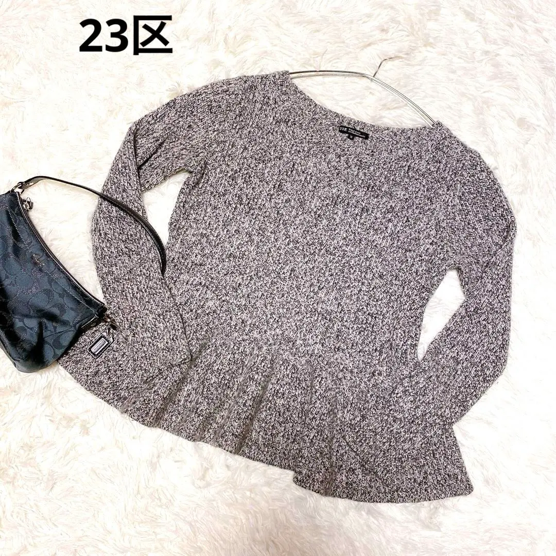 Thumbnail of 23区 Peplum Knit Sweater 38 Mix Wool Cashmere