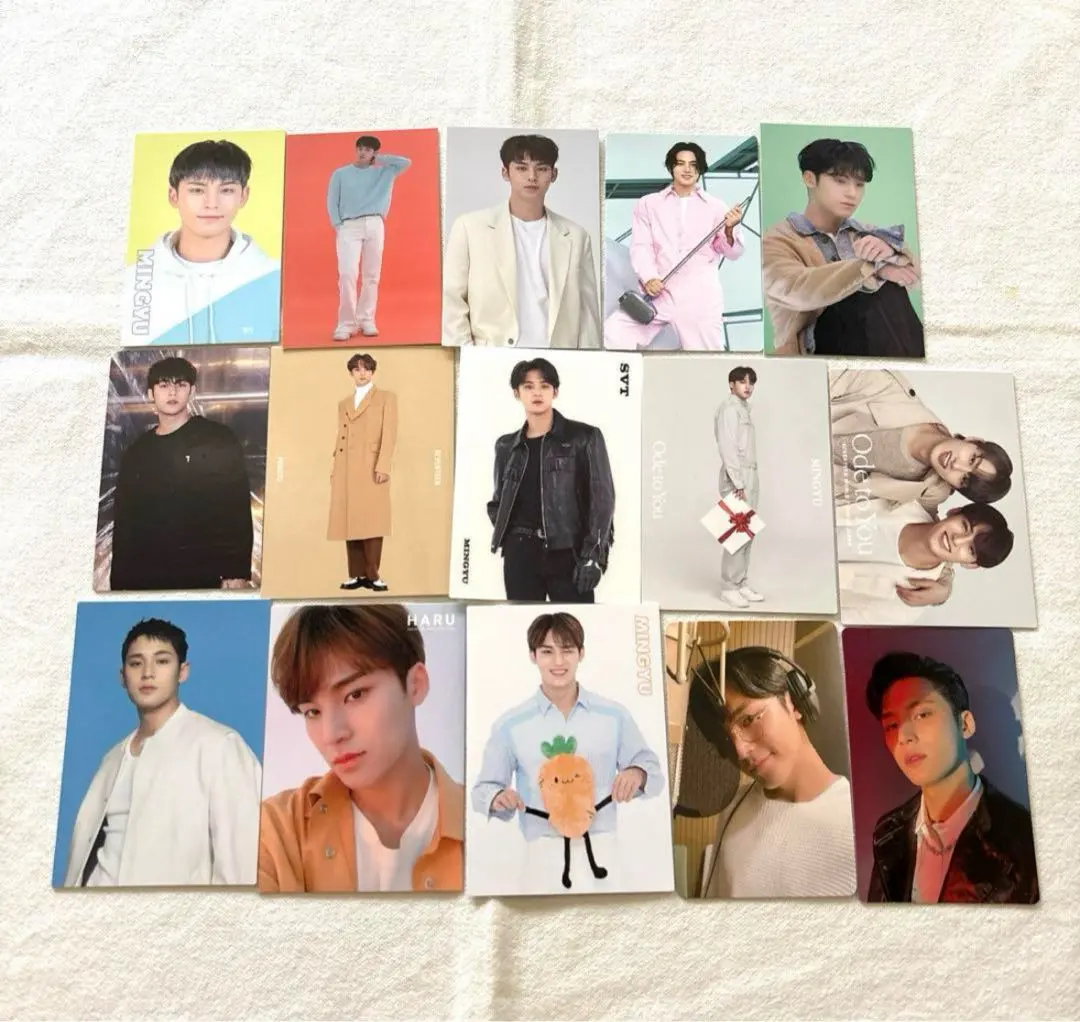 Thumbnail of SEVENTEEN Mingyu trading cards, set of 15