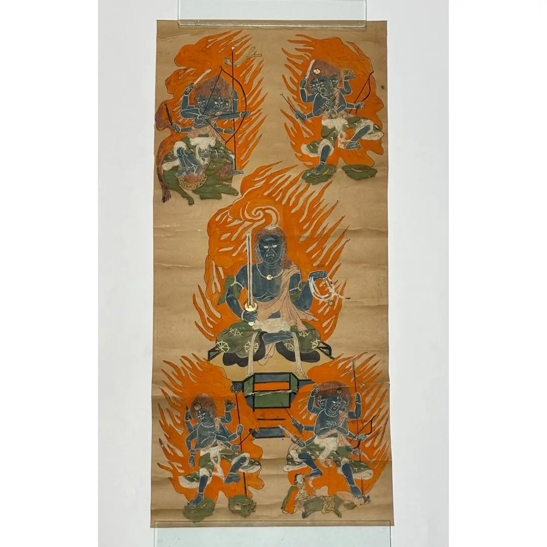 「彩色木版刷 吉野曼荼羅」木版画 1枚|仏教美術 不動明王 真言宗 弘法大師空海 彩色木版刷 吉野曼荼羅」木版画 1枚|仏教美術 不動明王 真言宗