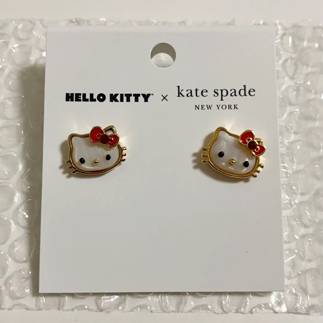 【ラスト１点】新品 ハローキティ × ケイトスペード ピアス 限定コラボ 国内発送】ハローキティxケイトスペード ニューヨーク ピアス