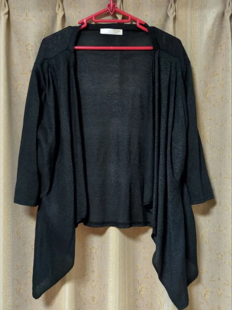 Thumbnail of Black five-sleeve open-front cardigan