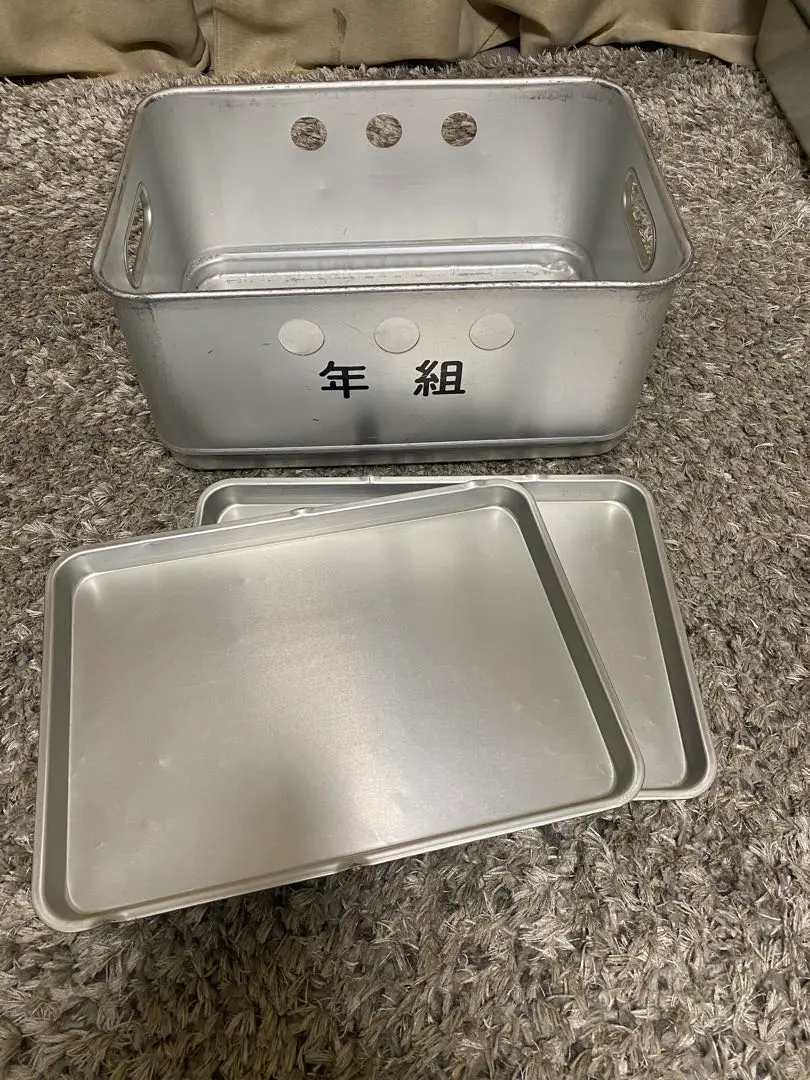 学校給食 アルミニウム製 バット 実使用品 販売用トレー等にいかが？