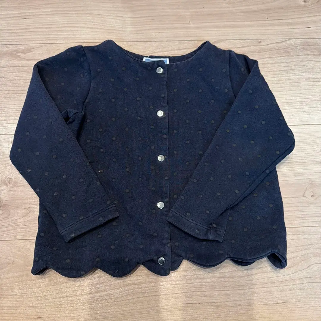 Thumbnail of Jacadi Navy Dot Scalloped Cardigan