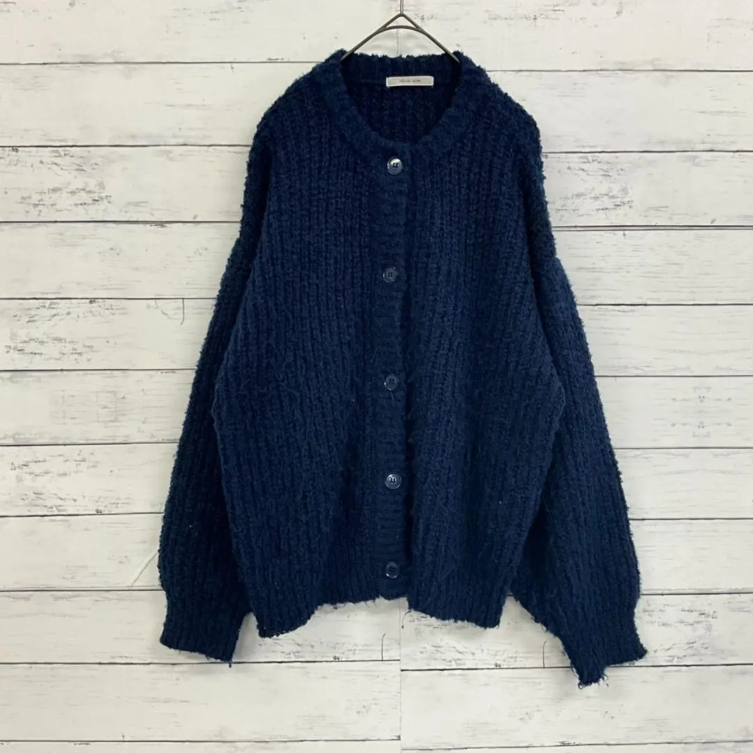 【精選作品】外套 針織衫 海軍藍系 毛茸茸材質 的縮圖